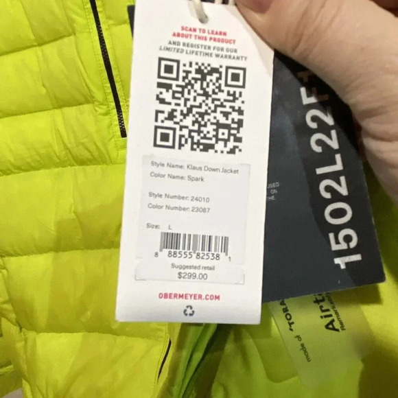 Obermeyer‎ Men's Klaus Down Jacket in Spark 800FP Winter Sports Outdoor NWT - Picture 9 of 13